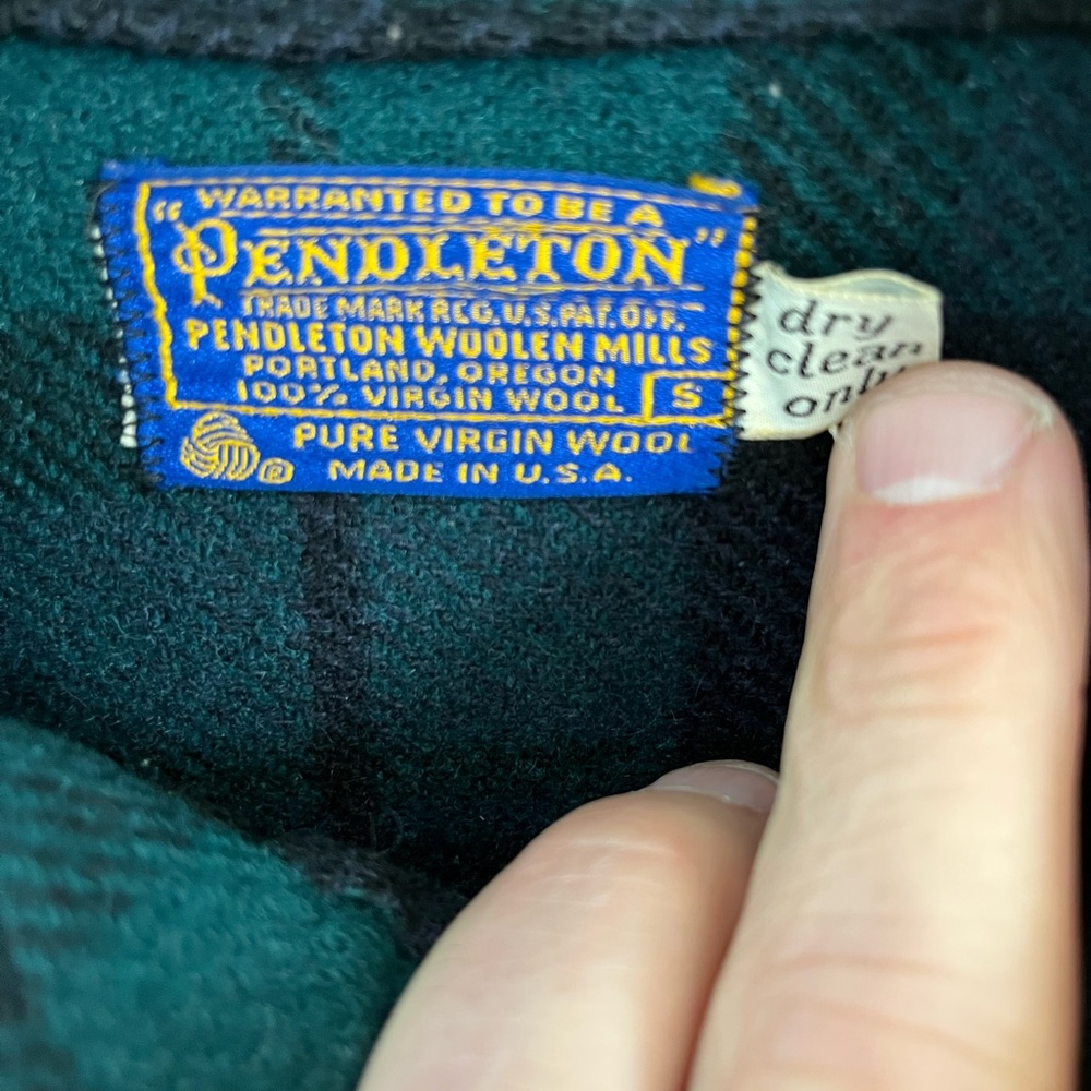 Vintage Pendleton Wool Jacket Green Navy Black Pl… - image 4